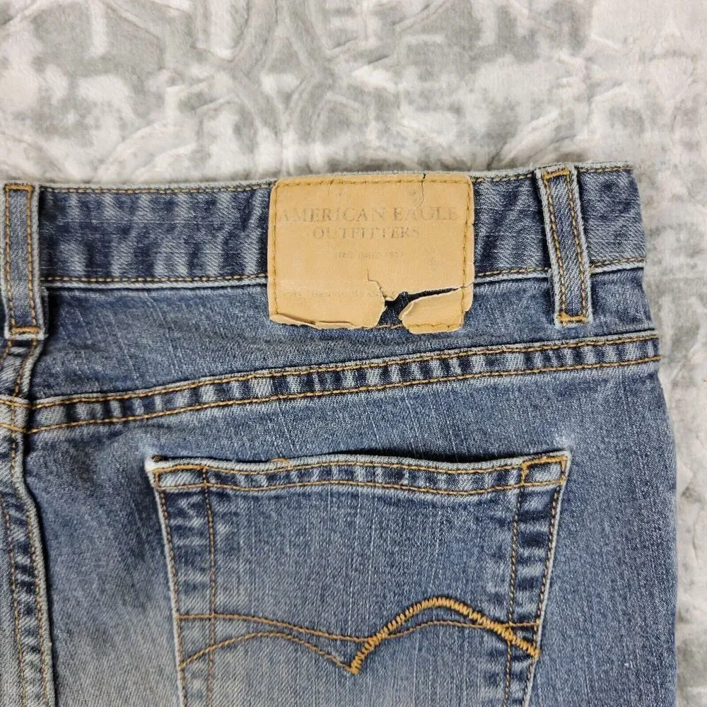 Vintage American Eagle Jeans Womens 6 Blue Favorite Fit Distressed Flare Y2K